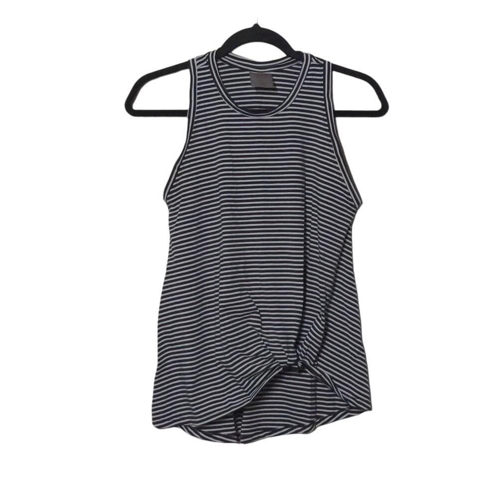 DYI Black and White Striped Tank Top – Size S (approx.)